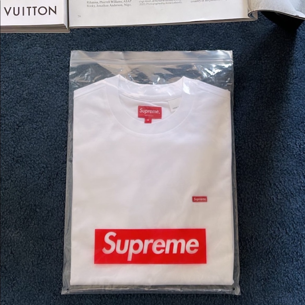 (SZ. S) SUPREME EMBROIDERED BOX LOGO TEE